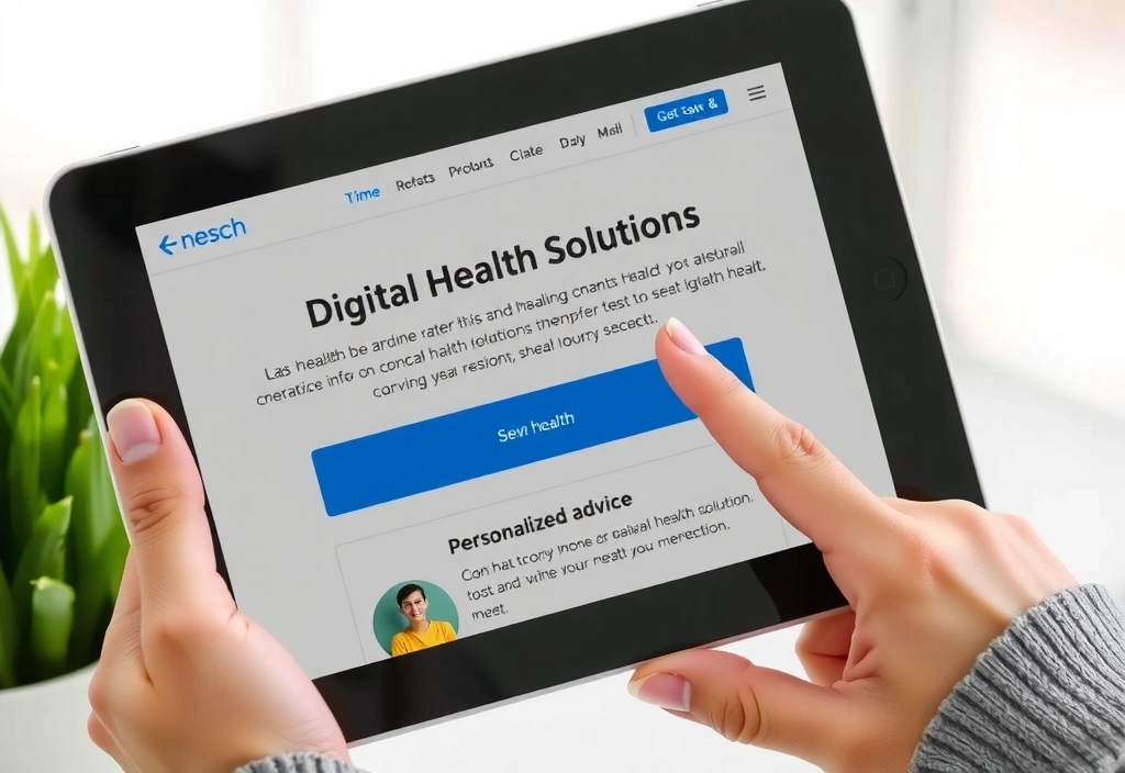 Mano sosteniendo una tableta con información de salud